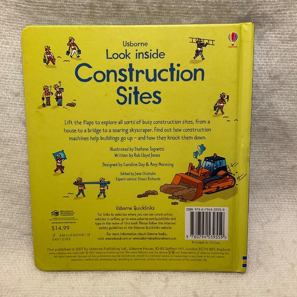 Usborne Look Inside Construction Site Book Lift A Flap - Picture 2 of 6